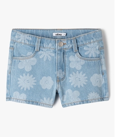 short en jean a motifs fleuris delaves fille gris shortsE810301_2