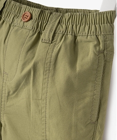short en toile de coton avec ceinture elastique bebe garcon vert shortsE850301_2