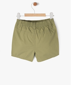 short en toile de coton avec ceinture elastique bebe garcon vert shortsE850301_3