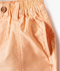 short en toile de coton avec ceinture elastique bebe garcon orange shortsE850401_2