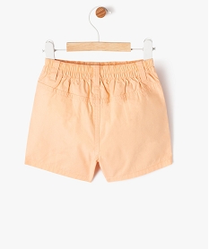 short en toile de coton avec ceinture elastique bebe garcon orange shortsE850401_3