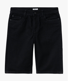 bermuda en jean stretch coupe droite homme noir shorts en jeanE854601_4