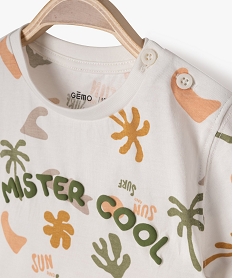 tee-shirt a manches courtes a motifs palmiers bebe garcon beige tee-shirts manches courtesE856201_2