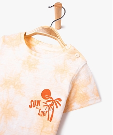 tee-shirt a manches courtes effet tie and dye bebe garcon orange tee-shirts manches courtesE856301_2