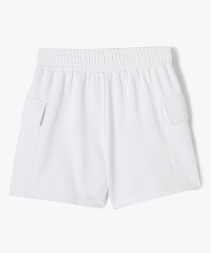 short en maille ample avec poches a rabat fille blanc shortsE861601_3