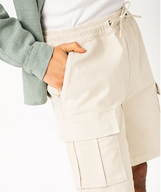 bermuda cargo en coton stretch a taille elastiquee homme beige shorts et bermudasE865401_2