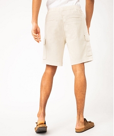 bermuda cargo en coton stretch a taille elastiquee homme beige shorts et bermudasE865401_3