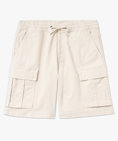 bermuda cargo en coton stretch a taille elastiquee homme beige shorts et bermudasE865401_4