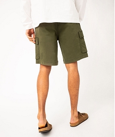 bermuda cargo en coton stretch a taille elastiquee homme vert shorts et bermudasE865501_3