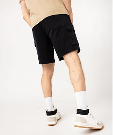 bermuda cargo en coton stretch a taille elastiquee homme noir shorts et bermudasE865601_3