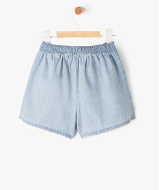 short ample en toile avec ceinture brodee bebe fille bleu shortsE871901_3