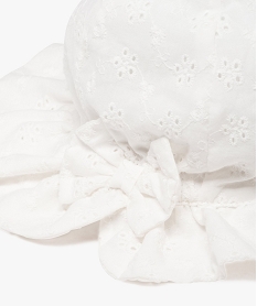 chapeau bob avec broderies anglaises bebe fille blanc standard accessoiresE872601_2