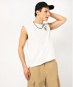 debardeur avec motif streetwear sur la poitrine homme blanc tee-shirtsE881601_2