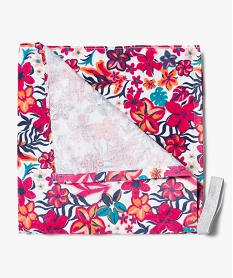 serviette de plage fleuri avec son elastique de maintien paillete enfant roseE882201_2