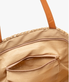 sac de plage en paille a motifs femme beige standard cabas - grand volumeE883001_3