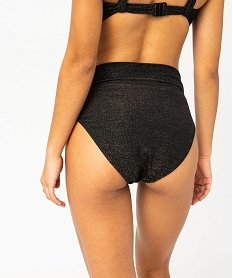 bas de maillot de bain culotte taille haute pailletee femme noirE887401_2