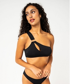 GEMO Haut de maillot de bain forme brassière asymétrique femme Noir