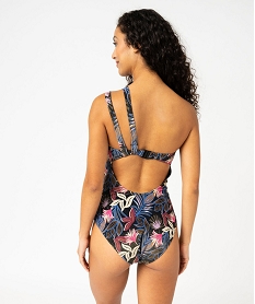 maillot de bain une piece a motifs fleuris a bretelles multipositions femme noir maillots de bain 1 pieceE888501_3