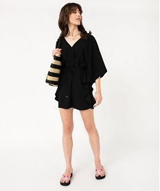 robe de plage ample et fluide femme noir vetements de plageE888901_4