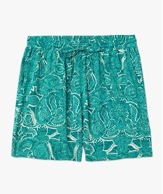 short imprime en maille fluide avec taille elastiquee femme vertE889901_4