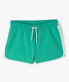 short en maille avec biais contrastants fille vert shortsE890801_1