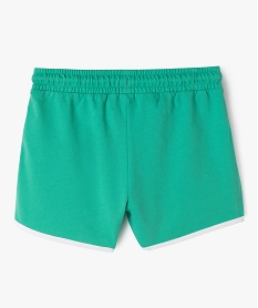 short en maille avec biais contrastants fille vert shortsE890801_3