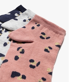 chaussettes ultra courtes a motif pailletes femme (lot de 3) rose standard chaussettesE893401_2