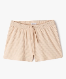 GEMO Short de pyjama ample en maille côtelée fille Beige