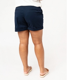 short en toile avec ceinture tissee femme grande taille bleu pantacourts et shortsE905901_3