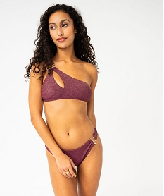 bas de maillot de bain pailletee a boucle femme violet bas de maillots de bainE911301_3