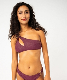 haut de maillot de bain paillete forme brassiere asymetrique femme violet haut de maillots de bainE911401_1