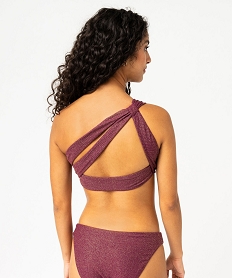 haut de maillot de bain paillete forme brassiere asymetrique femme violet haut de maillots de bainE911401_2