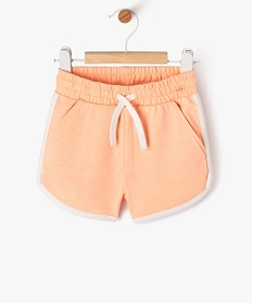 short en maille et taille elastique bebe fille orange shortsE946901_1