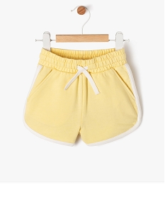 short en maille et taille elastique bebe fille jaune shortsE947101_1