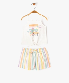 ensemble 2 pieces short et debardeur imprimes bebe fille jaune shortsE947201_1