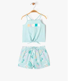 ensemble 2 pieces short et debardeur imprimes bebe fille bleu shortsE947301_1