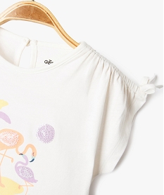 tee-shirt a manches courtes avec motif en sequins bebe fille beige tee-shirts manches courtesE947401_2