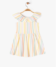 robe a col volante en jersey de coton imprime bebe fille jaune robesE947801_3