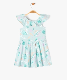 robe a col volante en jersey de coton imprime bebe fille bleu robesE947901_3