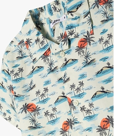 chemise manches courtes imprime tropical garcon beigeE951501_2