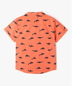 chemise manches courtes motif requins garcon orange chemisesE951601_3