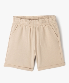 GEMO Short en maille légère avec revers garçon Beige