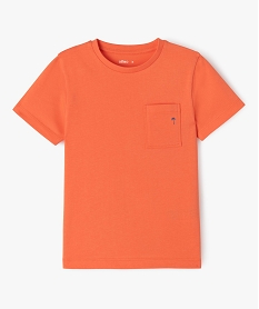 GEMO Tee-shirt manches courtes avec poche poitrine imprimée garçon Orange