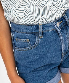 short en jean ample a revers femme grisE955401_2