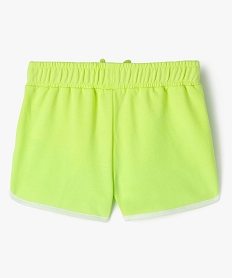 short en maille avec taille elastique fille jaune shortsE973001_4