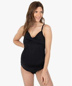 GEMO Maillot de bain de grossesse tankini à bonnets paddés Noir