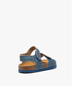 sandales garcon avec brides en toile denim a scratch bleu standardE989801_4