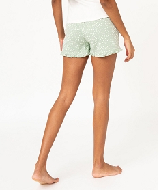 short de pyjama avec finitions froncees femme vertE990601_2