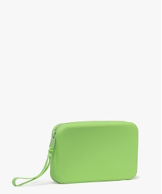 trousse a maquillage zippee en silicone avec dragonne vert standard accessoires cheveuxF002501_2