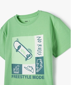 tee-shirt a manches courtes oversize avec motif skate garcon vert tee-shirtsF023601_2